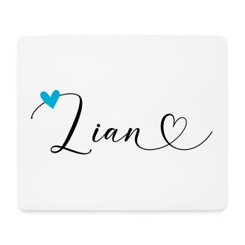 Lian Surname First Name Calligraphy Heart - Mouse Pad (horizontal) - white - Front