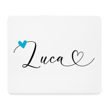 Luca Name Vorname Kalligrafieherz - Mousepad (Querformat) - Weiß - Vorne