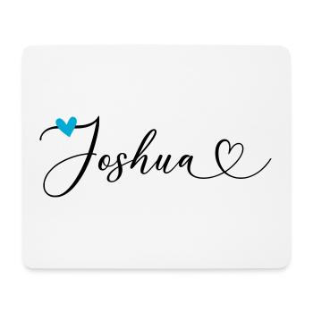 Joshua Last name First name Calligraphy heart - Mouse Pad (horizontal) - white - Front