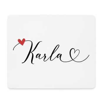 Karla Name Vorname Kalligrafieherz - Mousepad (Querformat) - Weiß - Vorne