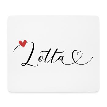Lotta Name Vorname Kalligrafieherz - Mousepad (Querformat) - Weiß - Vorne