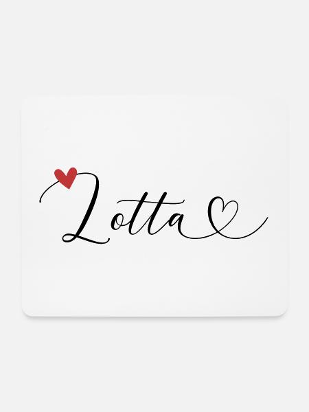 Lotta Name Vorname Kalligrafieherz - Mousepad (Querformat) - Weiß