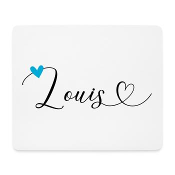 Louis Nom Prénom Calligraphie Coeur - Tapis de souris (format paysage) - blanc - Devant