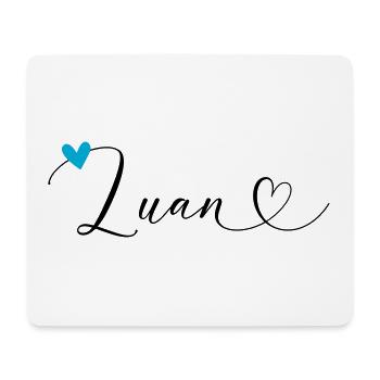 Luan Nom Prénom Calligraphie Coeur - Tapis de souris (format paysage) - blanc - Devant