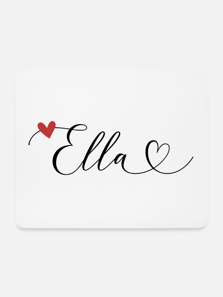 Ella Name Vorname Kalligrafieherz - Mousepad (Querformat) - Weiß