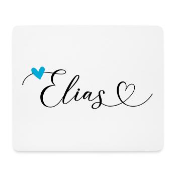 Elias Surname First Name Calligraphy Heart - Mouse Pad (horizontal) - white - Front