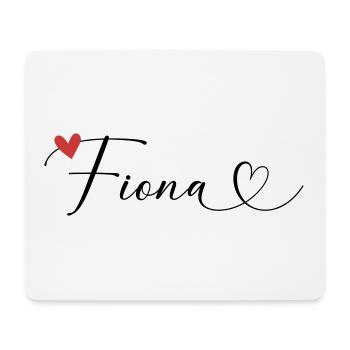 Fiona Nom Prénom Calligraphie coeur - Tapis de souris (format paysage) - blanc - Devant