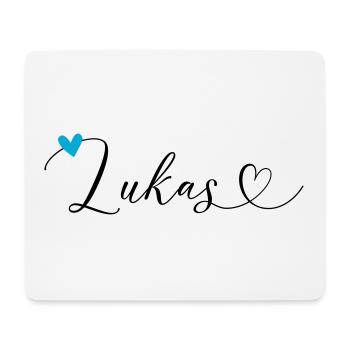 Lukas Name Vorname Kalligrafieherz - Mousepad (Querformat) - Weiß - Vorne