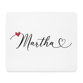 Martha Name Vorname Kalligrafieherz - Mousepad (Querformat) - Weiß - Vorne