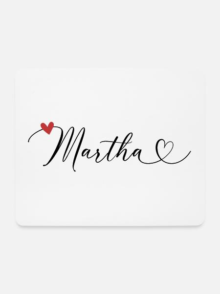 Martha Name Vorname Kalligrafieherz - Mousepad (Querformat) - Weiß