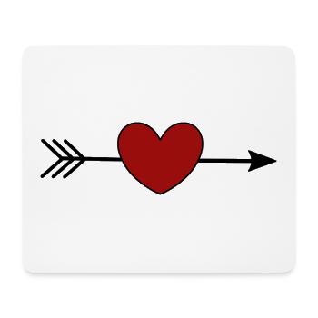 red heart red gift valentine's day - Mouse Pad (horizontal) - white - Front