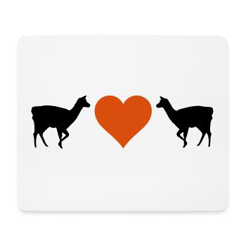 Lama Duo Lama Heart Lama - Mouse Pad (horizontal) - white - Front