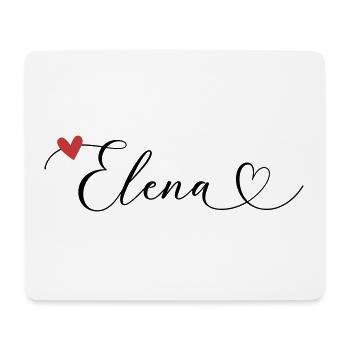Elena Surname First name Calligraphy Heart - Mouse Pad (horizontal) - white - Front