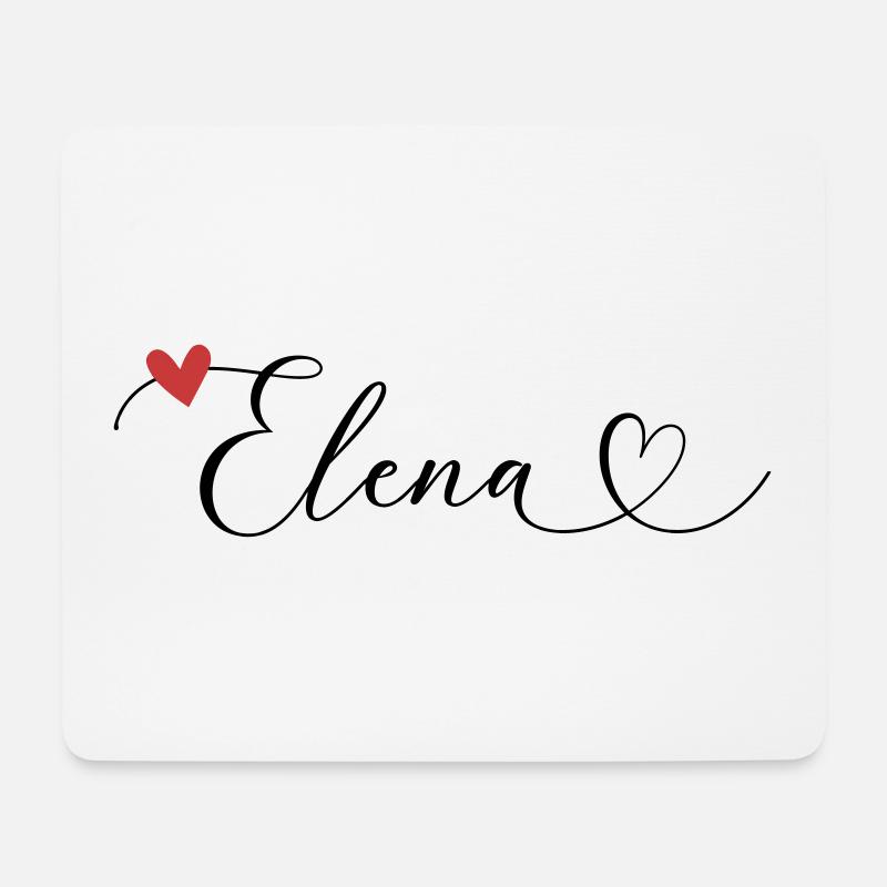 Elena Name Vorname Kalligrafieherz - Mousepad (Querformat) - Weiß