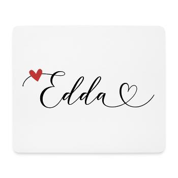 Edda Nom Prénom Calligraphie Coeur - Tapis de souris (format paysage) - blanc - Devant