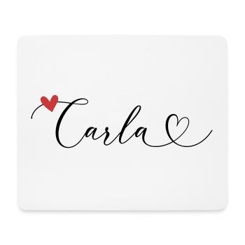 Carla Surname First name Calligraphy Heart - Mouse Pad (horizontal) - white - Front