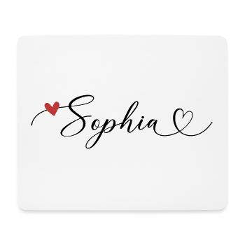 Sophia Surname First name Calligraphy Heart - Mouse Pad (horizontal) - white - Front