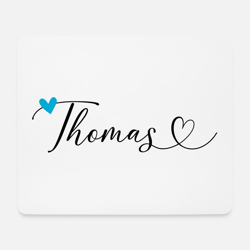 Thomas Cognome Nome Calligrafia Cuore - Tappetino per mouse (orizzontale) - bianco
