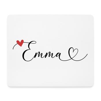 Emma Last name First name Calligraphy heart - Mouse Pad (horizontal) - white - Front