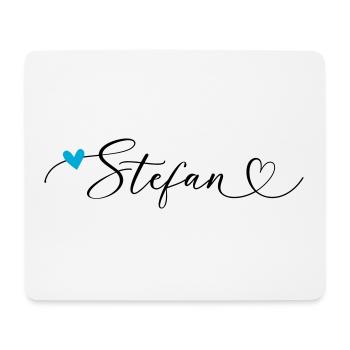 Stefan Name Vorname Kalligrafieherz - Mousepad (Querformat) - Weiß - Vorne