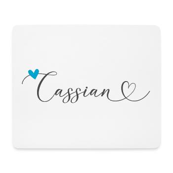 Cassian Surname First name Calligraphy Heart - Mouse Pad (horizontal) - white - Front