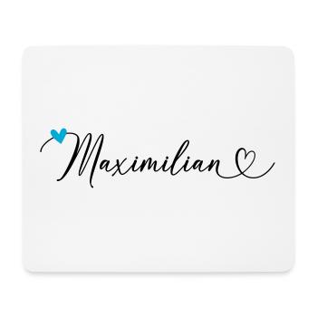 Maximilian Last name First name Calligraphy heart - Mouse Pad (horizontal) - white - Front