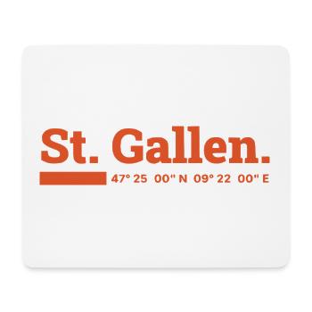 St Gallen Koordinaten - Mousepad (Querformat) - Weiß - Vorne