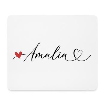 Amalia Name Vorname Kalligrafieherz - Mousepad (Querformat) - Weiß - Vorne