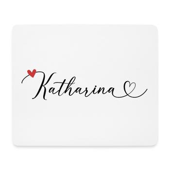 Katharina Last name First name Calligraphy heart - Mouse Pad (horizontal) - white - Front