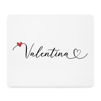 Valentina Nom Prénom Calligraphie Coeur - Tapis de souris (format paysage) - blanc - Devant