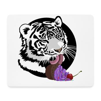 Naschkatze - Mousepad (Querformat) - Weiß - Vorne