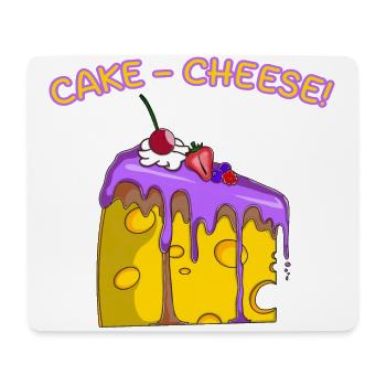 Cheese Lovers Funny Cute Cake Design for Foodies - Mouse Pad (horizontal) - white - Front
