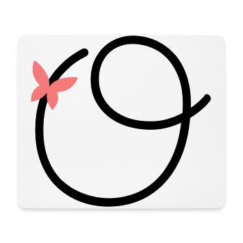 Letter O Butterfly Letter - Mouse Pad (horizontal) - white - Front