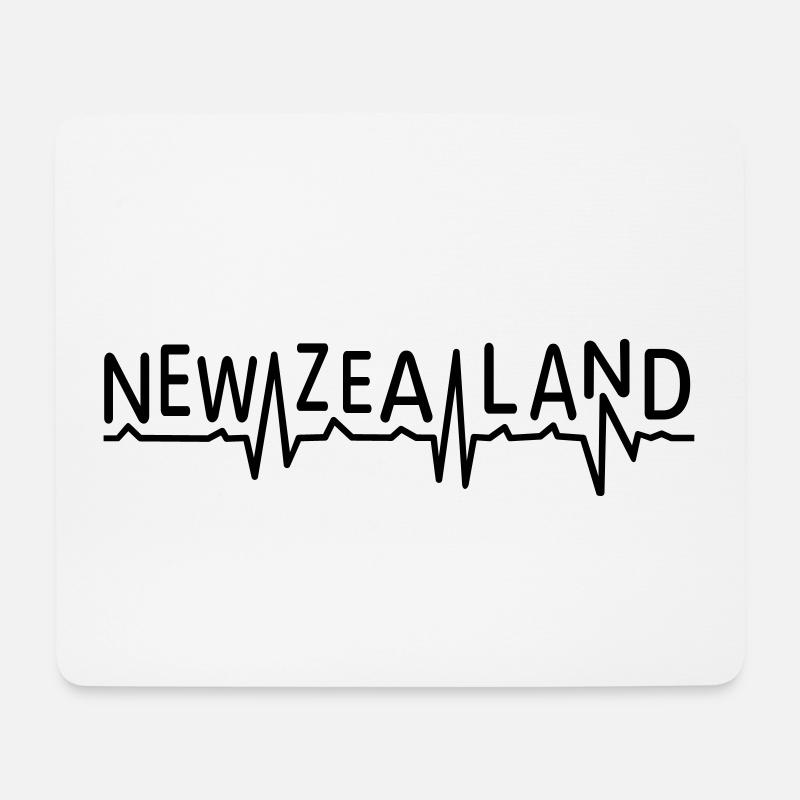 Neuseeland Schrift Herzschlag EKG Pulsschlag Liebe - Mousepad (Querformat) - Weiß