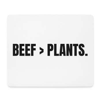 BŒUF > PLANTS | Steak carnivore au lieu de plantes - Tapis de souris (format paysage) - blanc - Devant