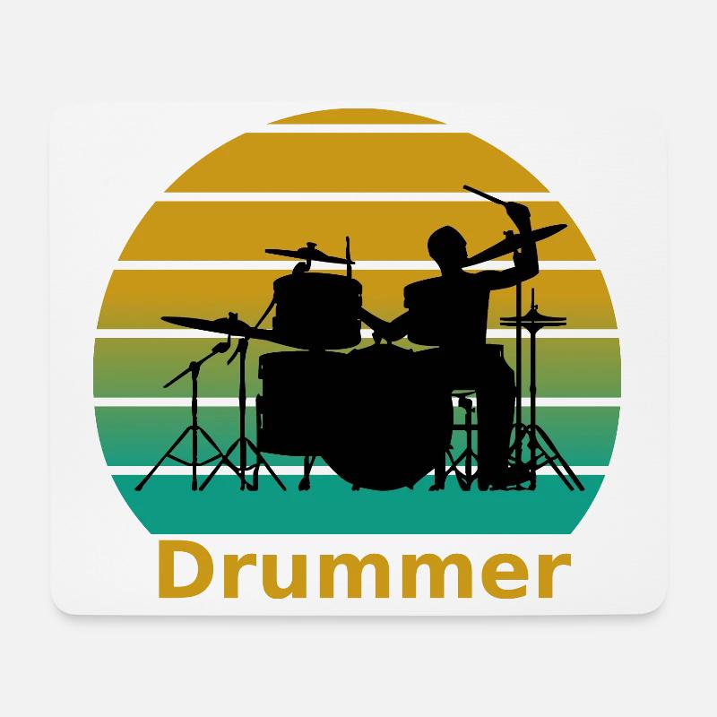 Drummer - Tapis de souris (format paysage) - blanc