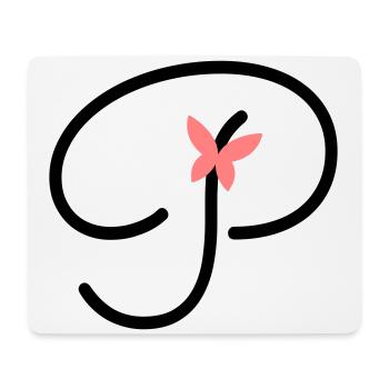 Buchstabe P Schmetterlingsbuchstabe - Mousepad (Querformat) - Weiß - Vorne