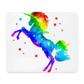 Einhorn Regenbogen Sterne, unicorn rainbow stars - Mouse Pad (horizontal) - white - Front