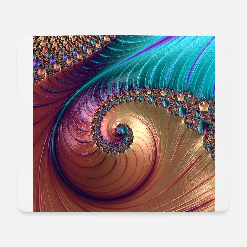 Fraktal Farben Muster Ornamente Bunt Psychedelisch - Mousepad (Querformat) - Weiß