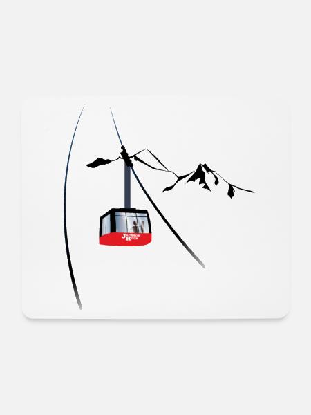 Jackson Hole Gondel - Mousepad (Querformat) - Weiß