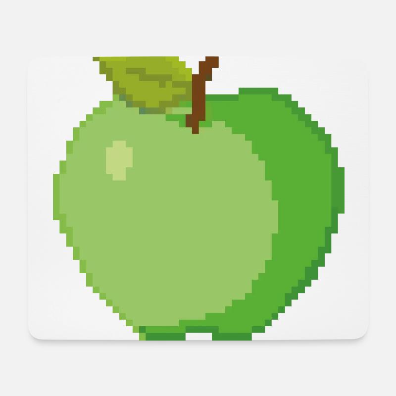 Retro Pixel Green Apple - Mouse Pad (horizontal) - white
