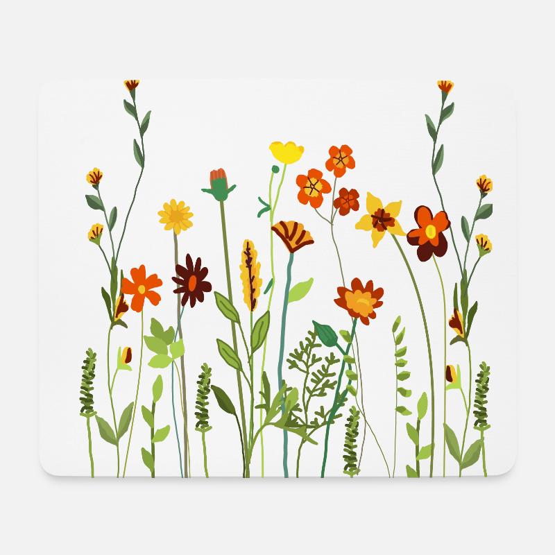 Wildblumenstrauß Halloween Blumenkunst - Mousepad (Querformat) - Weiß