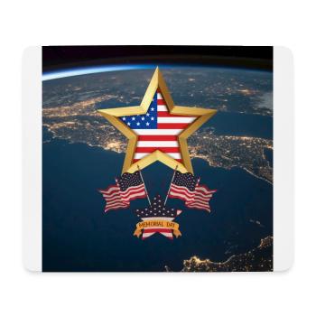 USA, étoiles et ceintures - Tapis de souris (format paysage) - blanc - Devant