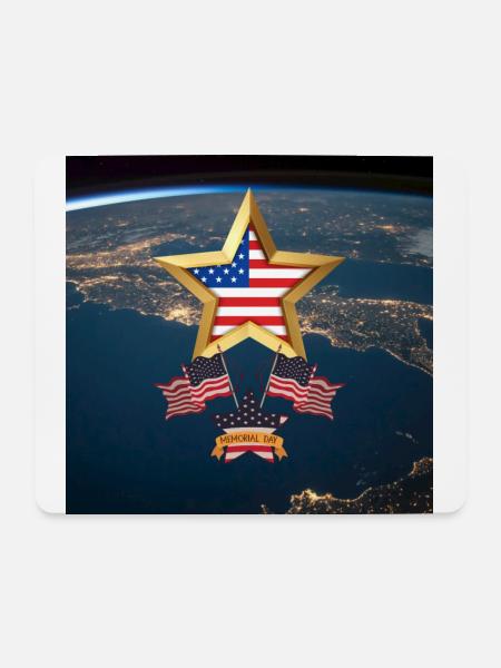 USA, Sterne und Gürtel - Mousepad (Querformat) - Weiß