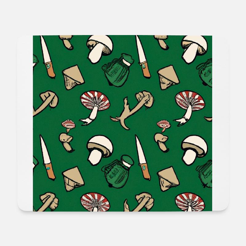 Muster mit Pilzen - Mousepad (Querformat) - Weiß