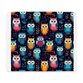Niedliches Baby-Eulen-Muster - Mousepad (Querformat) - Weiß - Vorne