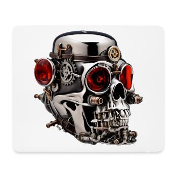 Silver skull with red eyes - Mouse Pad (horizontal) - white - Front
