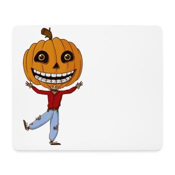 Cartoon pumpkin scarecrow Halloween - Mouse Pad (horizontal) - white - Front