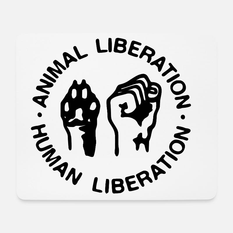 Animal Liberation Human Liberation - Mousepad (Querformat) - Weiß