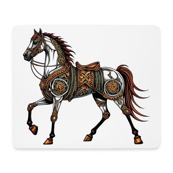 Cheval steampunk - Tapis de souris (format paysage) - blanc - Devant
